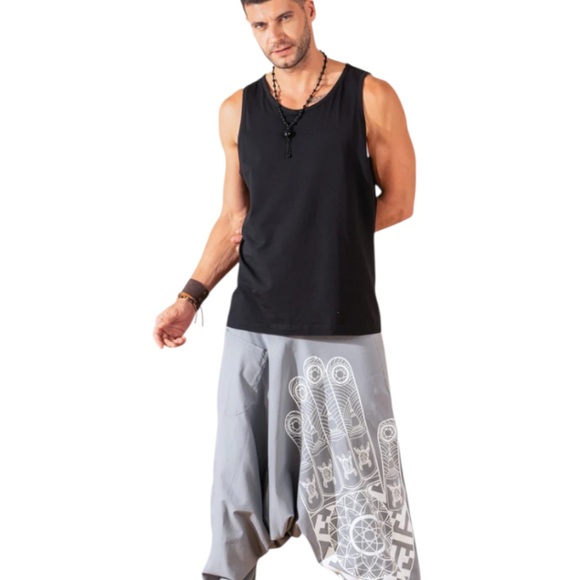 The Veshti Company Premium Harem Pants Plus Dark Curator Boho Low Drop Crotch - Picture 1 of 11